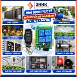 Bộ Điều Khiển Từ Xa RF 4 Kênh 433MHz 6V 12V 24V DC 5V–30V Mạch Thu Không Dây 2