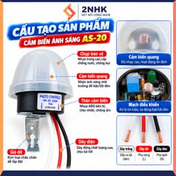 Công tắc cảm biến ánh sáng bật tắt đèn AS-20/ AC220V, tự động bật vào ban đêm , tắt vào ban ngày 3