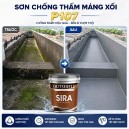 Sơn chống thấm SIRA P107 cho bể cá máng xối, chống thấm tường ngoài trời 6