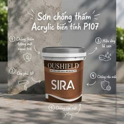 Sơn chống thấm SIRA P107 cho bể cá máng xối, chống thấm tường ngoài trời 4