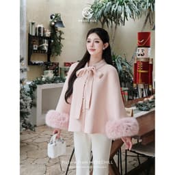 [ BST THU ĐÔNG ] Áo Khoác Dạ Cổ Nơ Tay Lông Siêu Xinh 3 Màu Basic Phù Hợp Nhiều Dịp, Tôn Dáng T312-SX 2