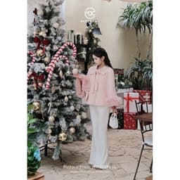 [ BST THU ĐÔNG ] Áo Khoác Dạ Cổ Nơ Tay Lông Siêu Xinh 3 Màu Basic Phù Hợp Nhiều Dịp, Tôn Dáng T312-SX 6