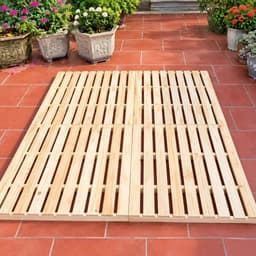 Giường Ngủ Pallet Gỗ Quế Thơm Gấp Gọn Kín Chân Cao 10cm, Sơn PU Chống Mốc I Shop WOOD DECOR 01 4