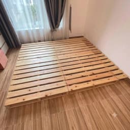Giường Ngủ Pallet Gỗ Quế Thơm Gấp Gọn Kín Chân Cao 10cm, Sơn PU Chống Mốc I Shop WOOD DECOR 01 6