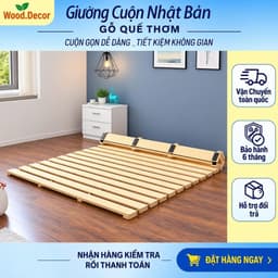 Giường Cuộn Nhật Bản, Giường Cuộn Thông Minh, Giường Cuộn Trải Sàn, Tiết Kiệm Không Gian I Shop WOOD DECOR 02 1