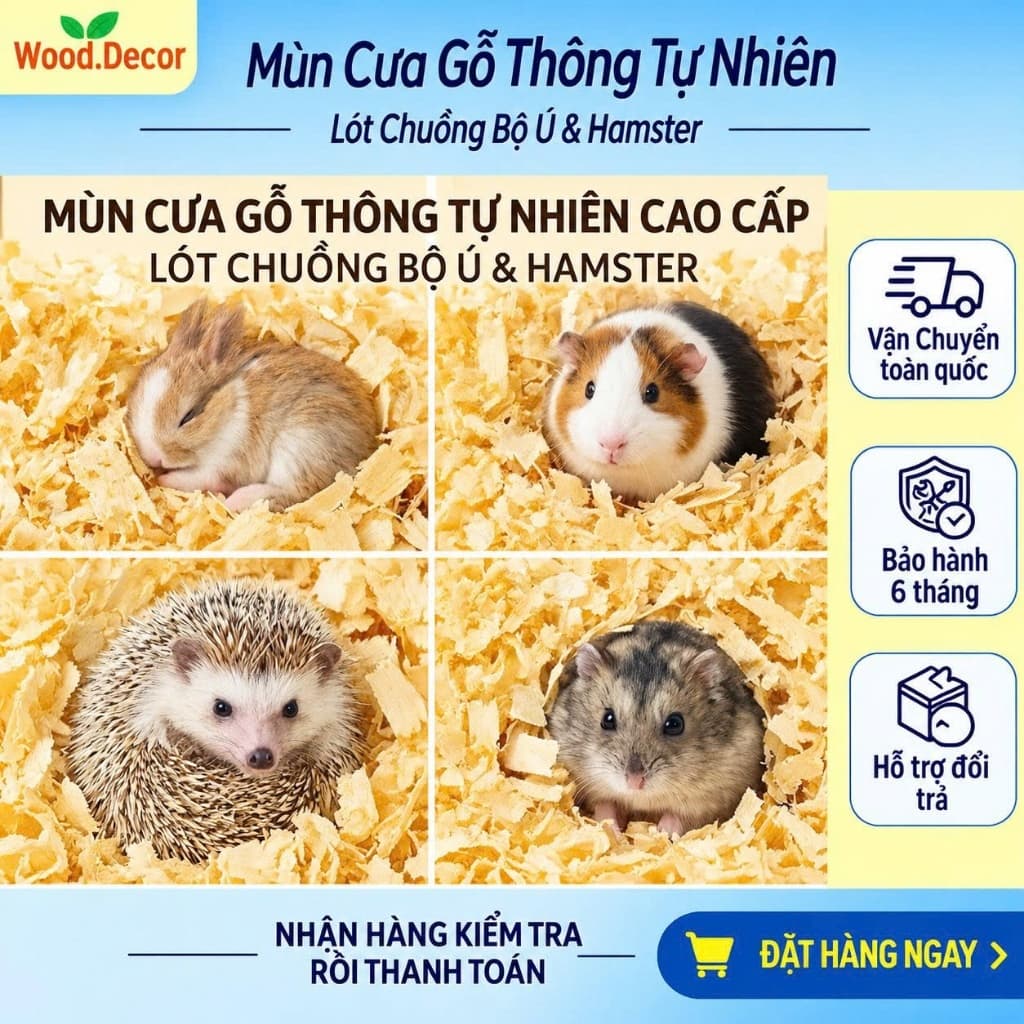 Mùn Cưa Gỗ Thông Lót Chuồng Hamster, Mùn Cưa Gỗ Tự Nhiên Làm Giá Thể Trồng Cây. Shop WOOD DECOR 09