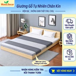 GIƯỜNG GỖ THÔNG Tự Nhiên Cao  Cấp– BỀN, ĐẸP, GIÁ TỐT I Shop WOOD DECOR 04 1