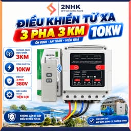 CÔNG TẮC ĐIỀU KHIỂN TỪ XA 3 PHA 3 KM 10kw lắp cho máy rửa xe máy bơm tưới tiêu...,công tắc không dây 380v 1