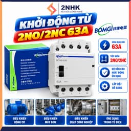Khởi động từ 2NO/2NC 63A BOMGI và Bộ chuyển nguồn tự động luân phiên 15 ngày/ tháng Timer tháng NKG5 2