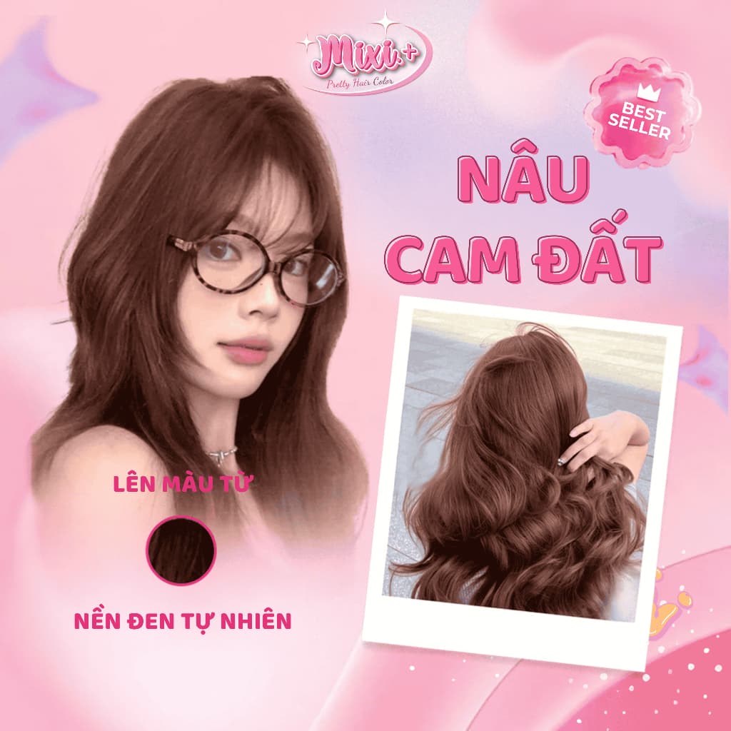 Thuốc nhuộm tóc tại nhà,  Thuốc nhuộm tóc màu NÂU CAM ĐẤT không cần tẩy |  Cheeng+