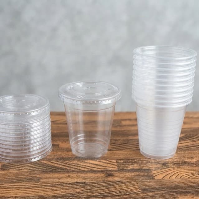 300 cốc nhựa dùng 1 lần có nắp/không nắp tiện lợi giá rẻ
