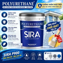 [Chính Hãng] Sơn Chống Thấm Vết Nứt Tường Đứng, Tường Cũ, Sàn Âm, Tường Mới, Sân Thượng Ít Đi Lại- SIRA P900 1