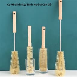 Khay Úp Ly, Bình Sữa Cho Bé 4 Nhánh Cây và Cọ Vệ Sinh (Ly/ Bình Nước) Cán Gỗ. LMS 8