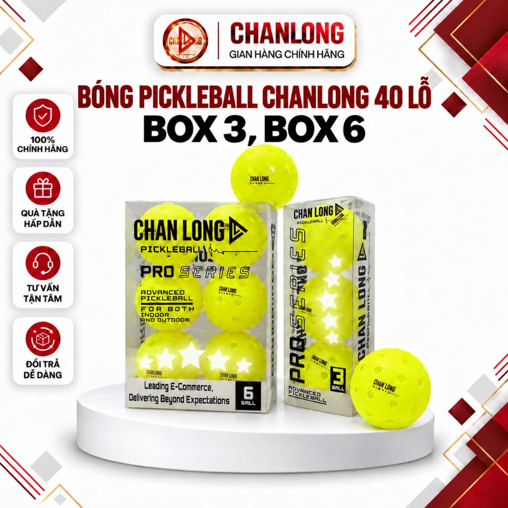 [CHÍNH HÃNG] Bóng Pickleball ChanLong Pro Series 1 – 40 Lỗ, Bay Ổn Định, Tiêu Chuẩn USAPA, Chuẩn Thi Đấu
