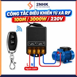 Công tắc điều khiển từ xa cho máy bơm nước 100M 30A Công suất lớn Xuyên tường (3000W)/ điện áp 110V 220V 1