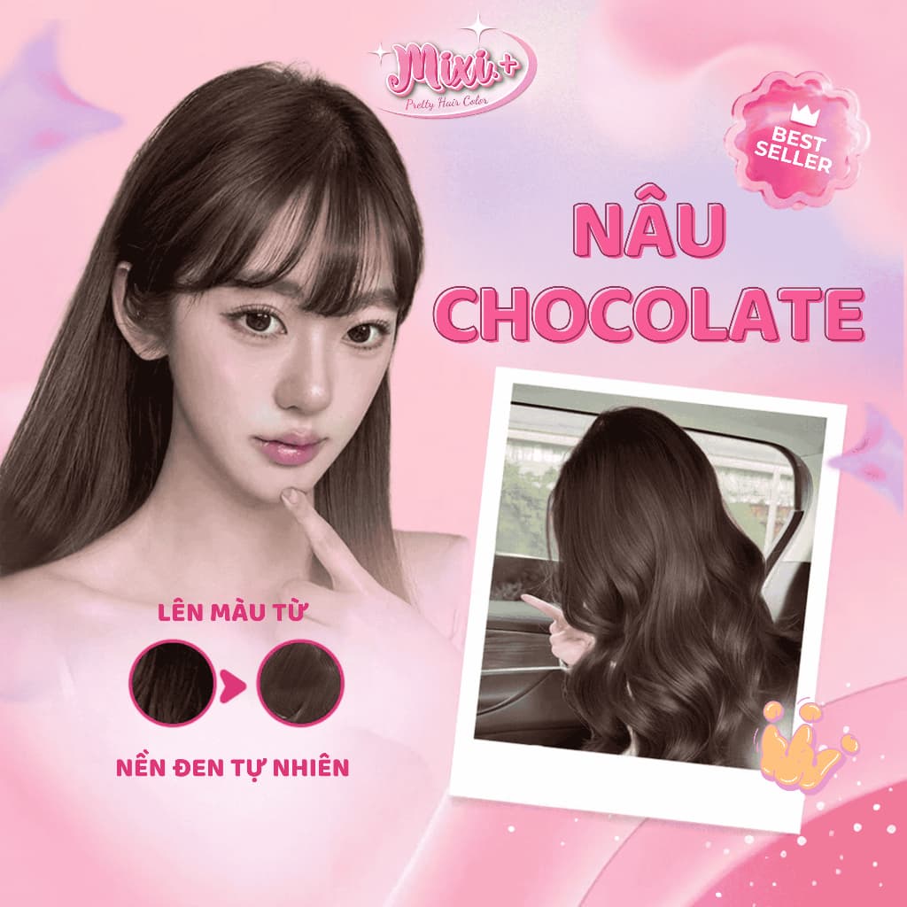 Thuốc nhuộm tóc tại nhà,  Thuốc nhuộm tóc màu NÂU CHOCOLATE không tẩy |  Cheeng+