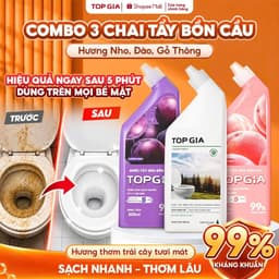 Nước tẩy bồn cầu Topgia 500ml hương Thông / Đào / Nho, thùng 4 chai tiết kiệm - Tạp hoá Gemgem 1