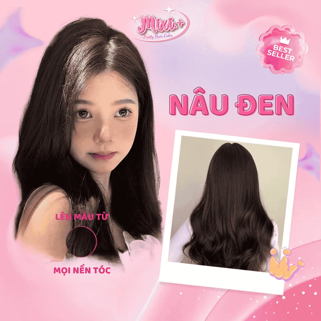 Thuốc nhuộm tóc tại nhà,  Thuốc nhuộm tóc màu NÂU ĐEN không tẩy |  Cheeng+