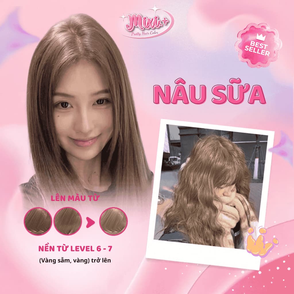 Thuốc nhuộm tóc tại nhà,  Thuốc nhuộm tóc màu NÂU SỮA không tẩy I Cheeng+