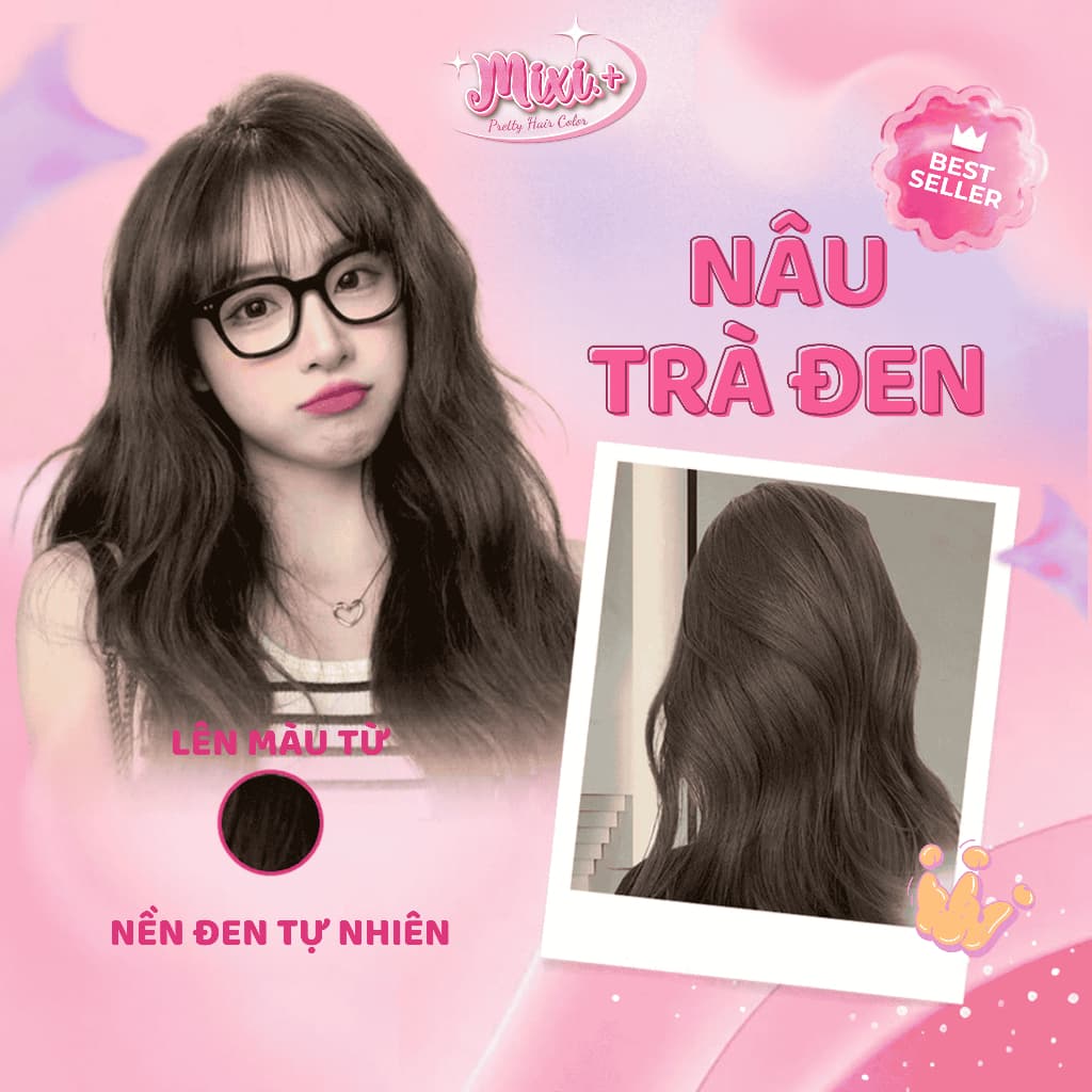 Thuốc nhuộm tóc tại nhà,  Thuốc nhuộm tóc màu NÂU TRÀ ĐEN không tẩy |  Cheeng+