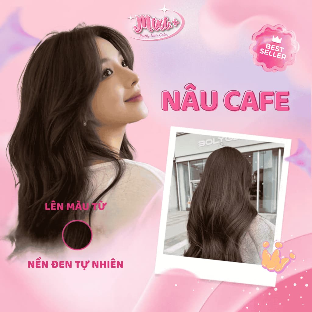Thuốc nhuộm tóc tại nhà,  Thuốc nhuộm tóc màu NÂU CAFE  không tẩy |  Cheeng+