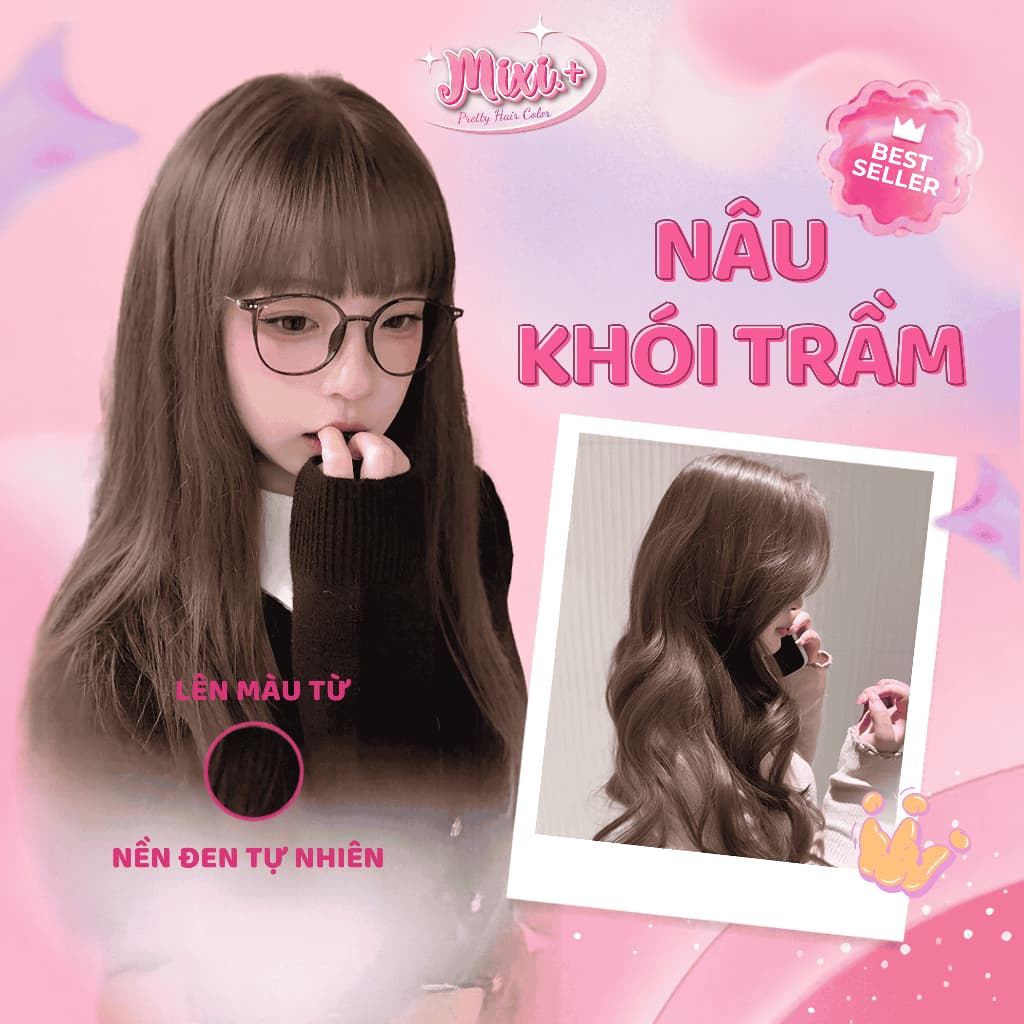 Thuốc nhuộm tóc tại nhà,  Thuốc nhuộm tóc màu NÂU KHÓI TRẦM không tẩy |  Cheeng+
