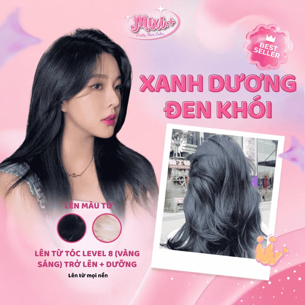 Thuốc nhuộm tóc tại nhà,  Thuốc nhuộm tóc màu XANH DƯƠNG ĐEN không tẩy |  Cheeng+