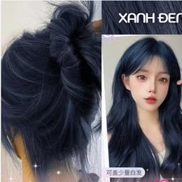 Thuốc nhuộm tóc tại nhà,  Thuốc nhuộm tóc màu XANH DƯƠNG ĐEN không tẩy |  Cheeng+ 3
