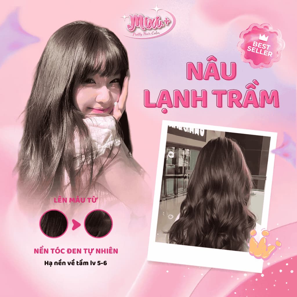 Thuốc nhuộm tóc tại nhà,  Thuốc nhuộm tóc màu NÂU LẠNH TRẦM không tẩy |  Cheeng+