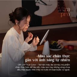 Kyvian Đèn LED gương trang điểm Mira Pro CRI ≥ 97 3 sắc độ ánh sáng pin tối đa 4 giờ | Gương makeup decor by Velix 2