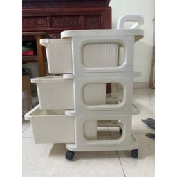 Tủ Đựng Đồ Có Bánh Xe Đẩy Loại Ngăn Kéo Mickey 3 Tầng. LMS 4
