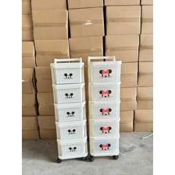 Tủ Đựng Đồ Có Bánh Xe Đẩy Loại Ngăn Kéo Mickey 3 Tầng. LMS 9
