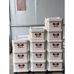Tủ Đựng Đồ Có Bánh Xe Đẩy Loại Ngăn Kéo Mickey 3 Tầng. LMS 2