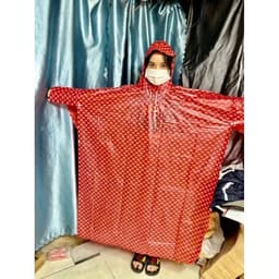 Áo Mưa Cánh Dơi Sọc Ô Không Che Kính và Sọc Caro Có Nhựa Trong Cho Đèn Xe. LMS 5
