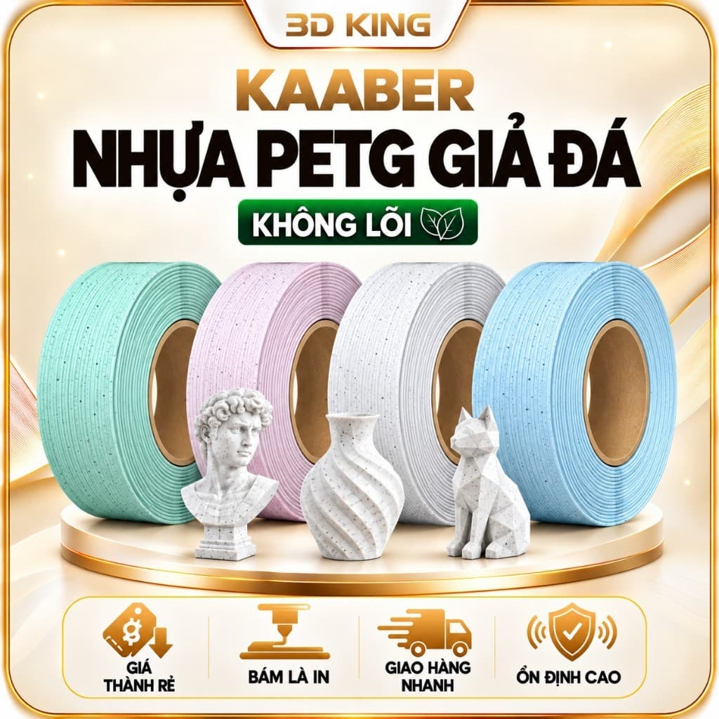 NHỰA IN 3D PETG GIẢ ĐÁ MARBLE KHÔNG LÕI KAABER 1KG