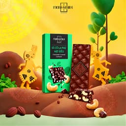 Set Quà Tặng Socola - Combo Hộp Quà Socola Phủ Hạt Cao Cấp 6 Thanh x 40g | Socola Cao Cấp Mekong Zone 3