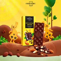 Set Quà Tặng Socola - Combo Hộp Quà Socola Phủ Hạt Cao Cấp 6 Thanh x 40g | Socola Cao Cấp Mekong Zone 4