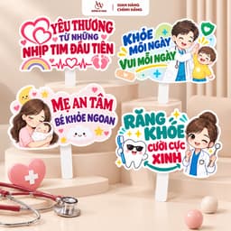 Combo Hashtag Khai Trương, Hashtag Y Tế, Sức Khỏe, Chụp Ảnh Phòng Khám, Nha Khoa, Nhà Thuốc, Có Sẵn Tay Cầm - Xưởng In 2