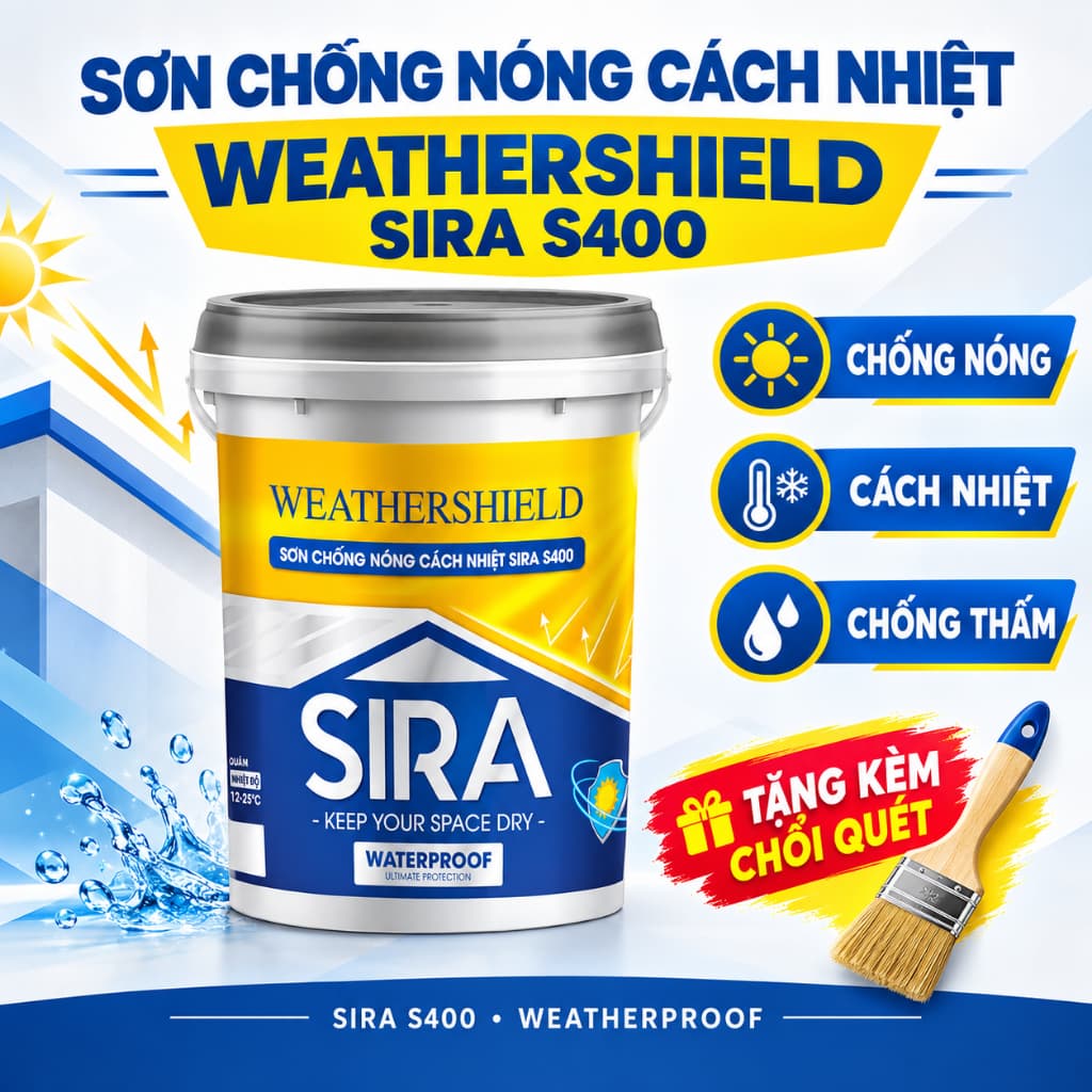 [Chống thấm mái tôn] Sơn chống nóng cách nhiệt SIRA S400