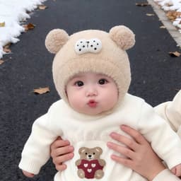 🐻🎀 MŨ LEN LÔNG XÙ TAI GẤU CHO BÉ – XINH XỈU HẾT NẤC 🎀🐻 A3Ti0 8