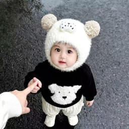 🐻🎀 MŨ LEN LÔNG XÙ TAI GẤU CHO BÉ – XINH XỈU HẾT NẤC 🎀🐻 A3Ti0 3