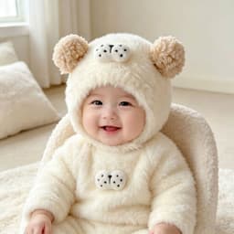 🐻🎀 MŨ LEN LÔNG XÙ TAI GẤU CHO BÉ – XINH XỈU HẾT NẤC 🎀🐻 A3Ti0 9