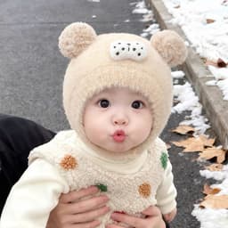 🐻🎀 MŨ LEN LÔNG XÙ TAI GẤU CHO BÉ – XINH XỈU HẾT NẤC 🎀🐻 A3Ti0 6
