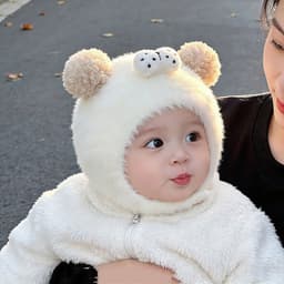 🐻🎀 MŨ LEN LÔNG XÙ TAI GẤU CHO BÉ – XINH XỈU HẾT NẤC 🎀🐻 A3Ti0 7