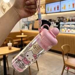 Cốc nước XCUP họa tiết Hello Kitty Sweetie 600ML màu hồng có dây đeo xinh xắn A3B2 6