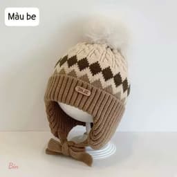 🧸❄️ MŨ LEN CHE TAI CHO BÉ – XINH XẮN HẾT NẤC, ẤM ÁP MÙA ĐÔNG 💕 A2B4 6