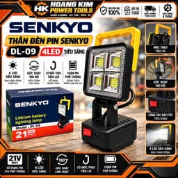 Thân Đèn Pin SENKYO DL-09 4LED Siêu Sáng, Góc Xoay 180 Độ, Có Móc Treo Tiện Lợi, Chân Pin Phổ Thông 1