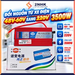BỘ CHUYỂN ĐỔI NGUỒN TỪ XE ĐIỆN 48V-60V SANG 220V CÔNG SUẤT 1000W-3500W 1