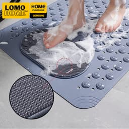 Thảm nhà tắm chống trượt LOMO massage chân chất liệu TPE đáy hút chân không treo tường, có lỗ thoát nước siêu nhanh 1