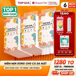 Giấy vệ sinh treo tường TopGia đa sắc đa năng từ bột giấy thiên nhiên, 1280tờ/4lớp 1